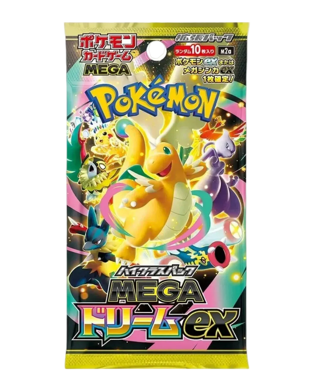 Pokémon trading card game pack featuring Mega Dréam ex on a white background